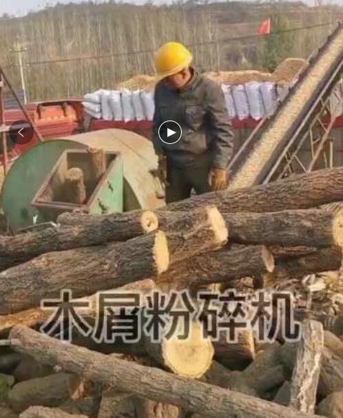 高鸿机械广西木屑机作业现场